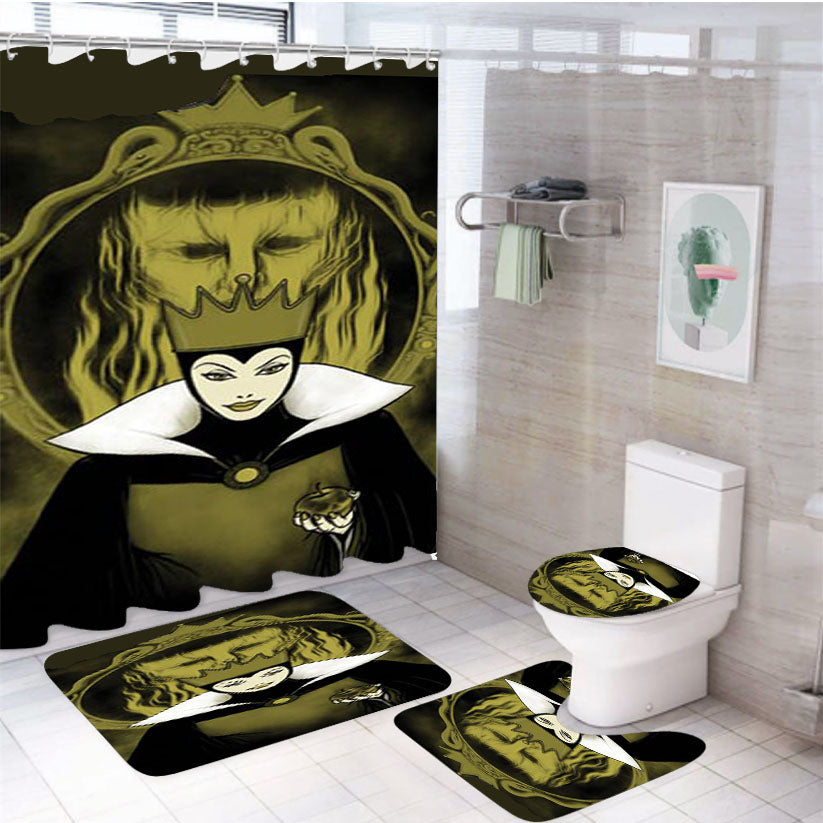 Snow White Evil Queen Mirror 4Pcs Bathroom Set Shower Curtain