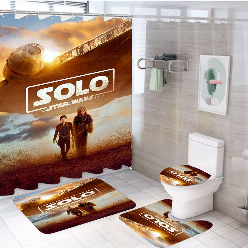 Solo A Star Wars Story Poster New 4Pcs Bathroom Set Shower Curtain
