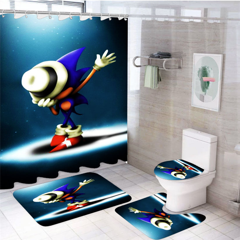 Sonic Jackson 4Pcs Bathroom Set Shower Curtain