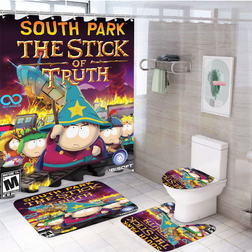 South Park The Stick Of Truth Cover 4Pcs Bathroom Set Shower Curtain