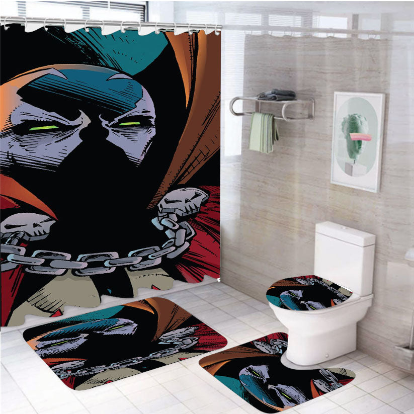 Spawn Marvel Comic 4Pcs Bathroom Set Shower Curtain