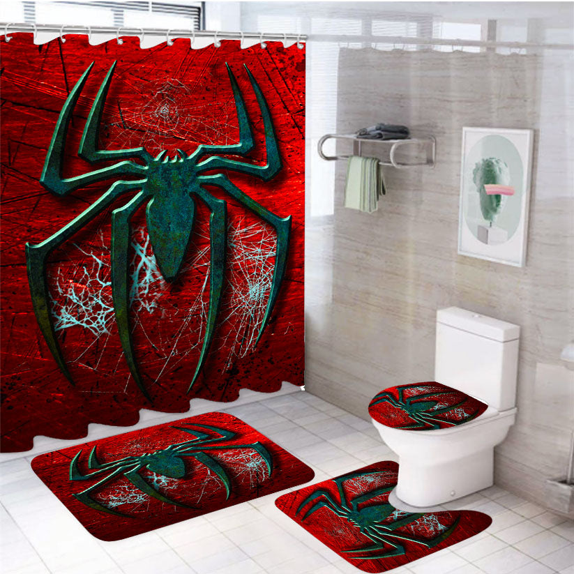 Spider Man Hive Logo 4Pcs Bathroom Set Shower Curtain