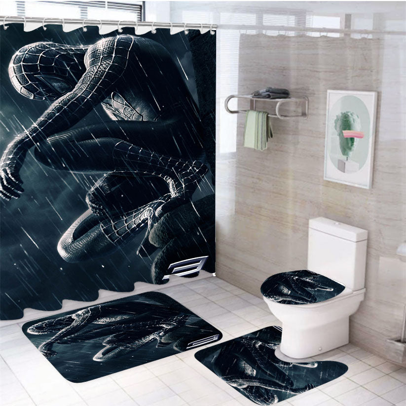 Spiderman - 4Pcs Bathroom Set Shower Curtain