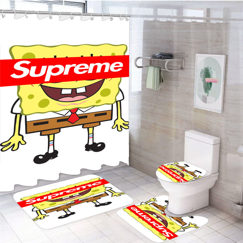Spongebob Supreme 4Pcs Bathroom Set Shower Curtain
