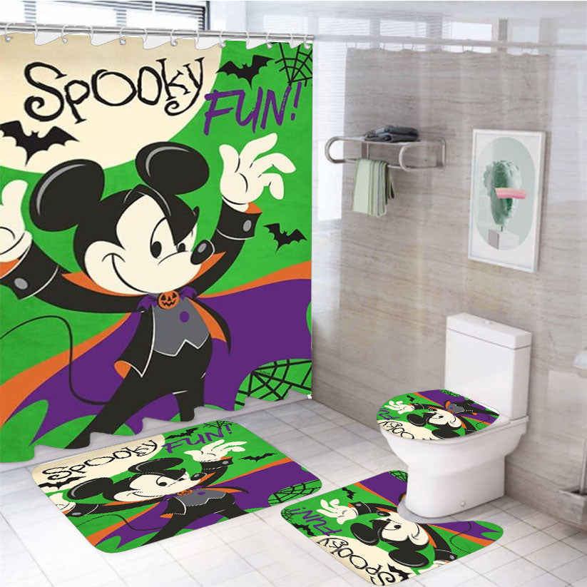 Spooky Fun Mickey 4Pcs Bathroom Set Shower Curtain