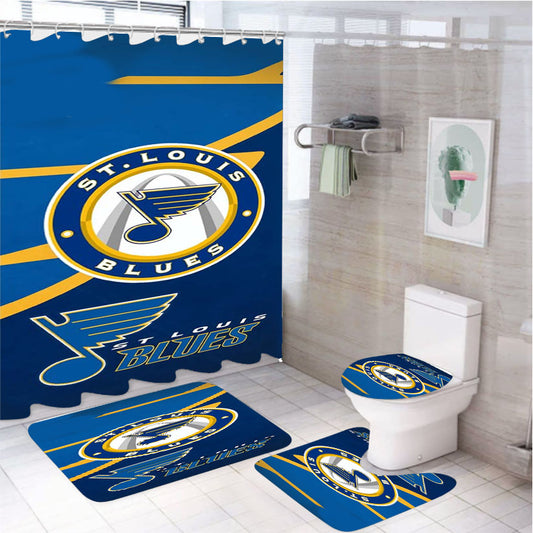 St Louis Blues 4Pcs Bathroom Set Shower Curtain