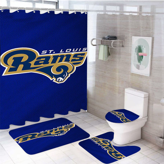 St Louis Rams Logo 4Pcs Bathroom Set Shower Curtain