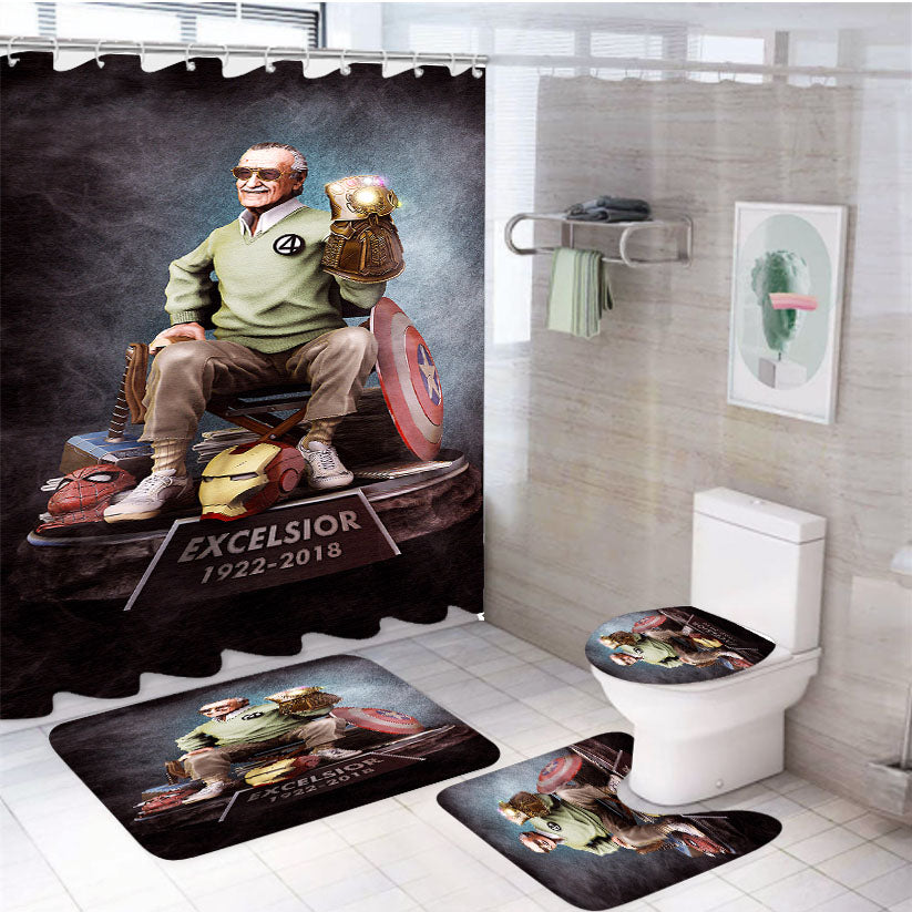 Stan Lee Marvel Comics Of Thanos 4Pcs Bathroom Set Shower Curtain