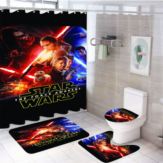 Star Wars 4Pcs Bathroom Set Shower Curtain