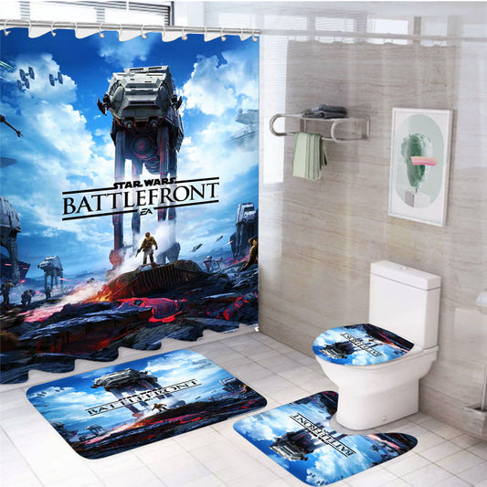 Star Wars Battlefront 4Pcs Bathroom Set Shower Curtain