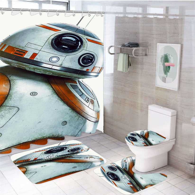 Star Wars Bb8 4Pcs Bathroom Set Shower Curtain