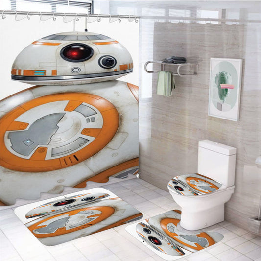 Star Wars Bb8 Droid 4Pcs Bathroom Set Shower Curtain