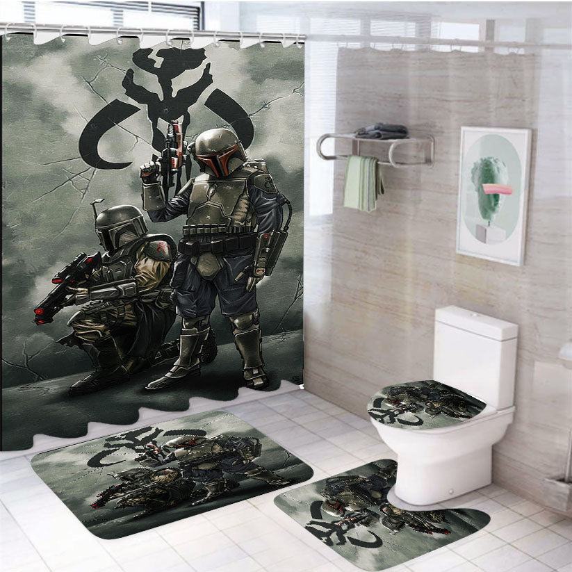 Star Wars Boba Fett 2 4Pcs Bathroom Set Shower Curtain