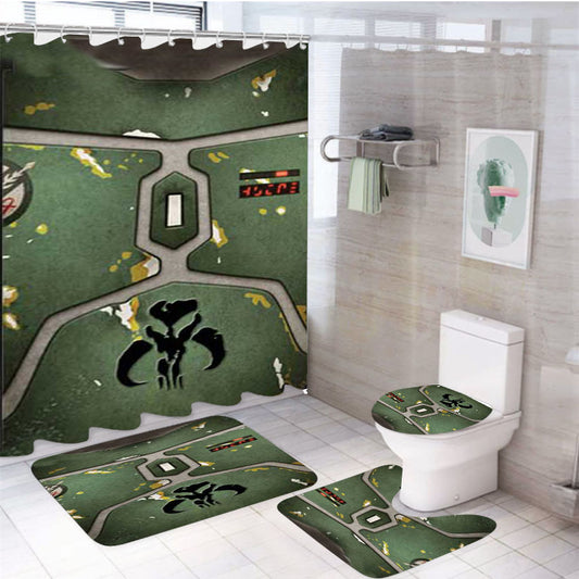 Star Wars Boba Fett Armor 4Pcs Bathroom Set Shower Curtain