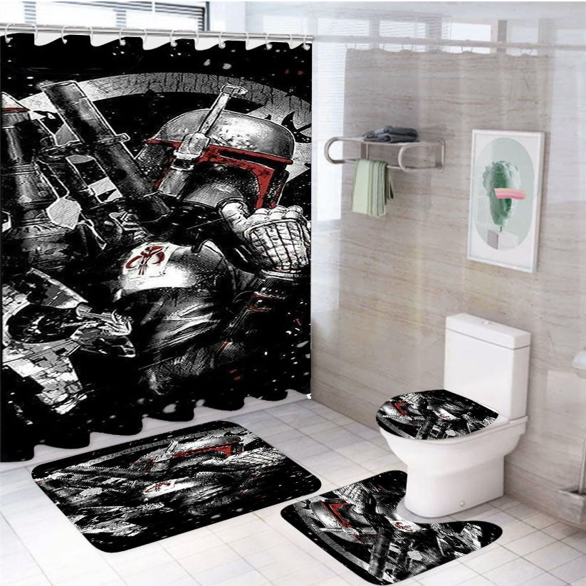 Star Wars Boba Fett Art 4Pcs Bathroom Set Shower Curtain