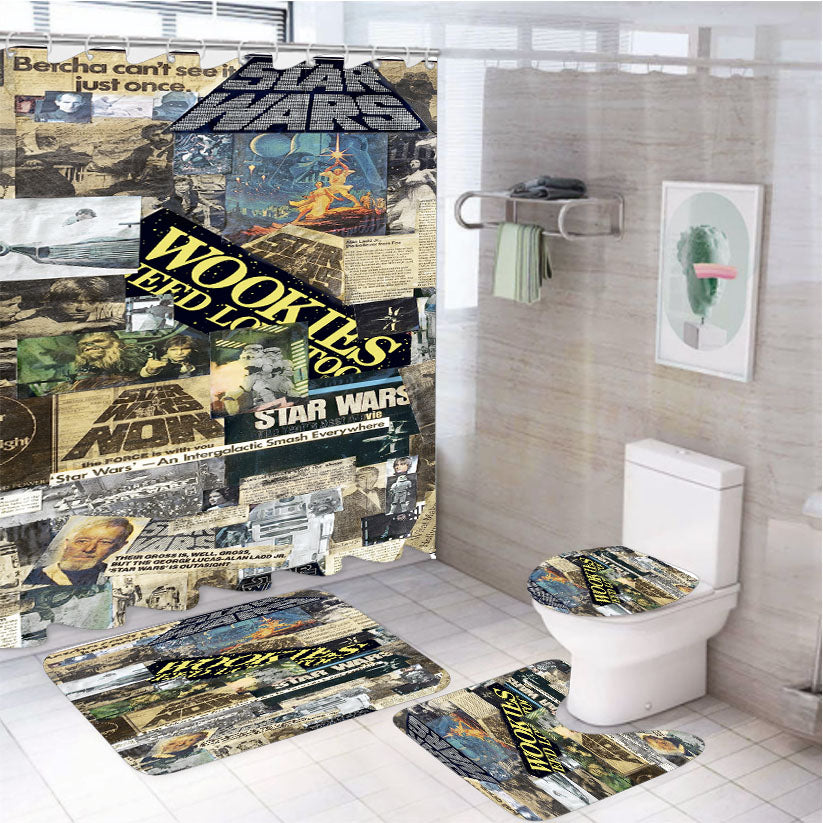 Star Wars Collage 4Pcs Bathroom Set Shower Curtain