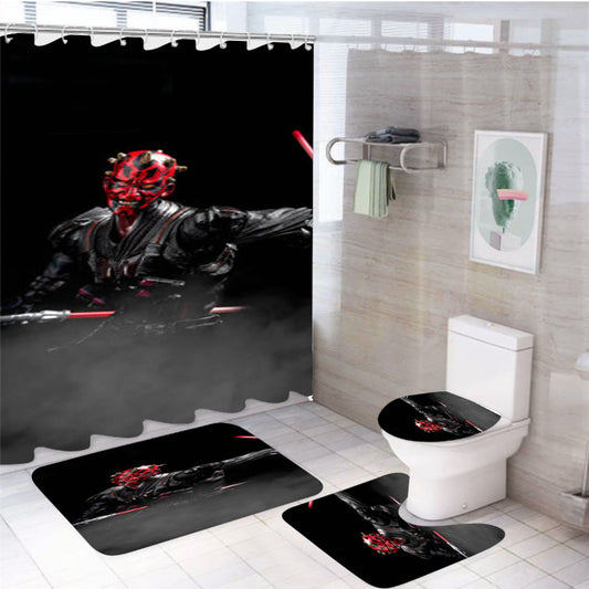 Star Wars Darth Maul 4Pcs Bathroom Set Shower Curtain