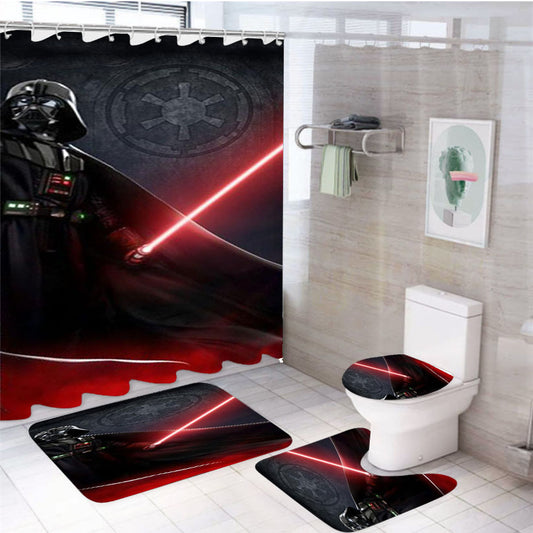 Star Wars Darth Vader Dark Side Logo 4Pcs Bathroom Set Shower Curtain