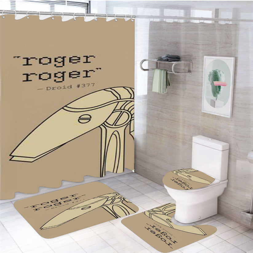 Star Wars Droid 377 4Pcs Bathroom Set Shower Curtain