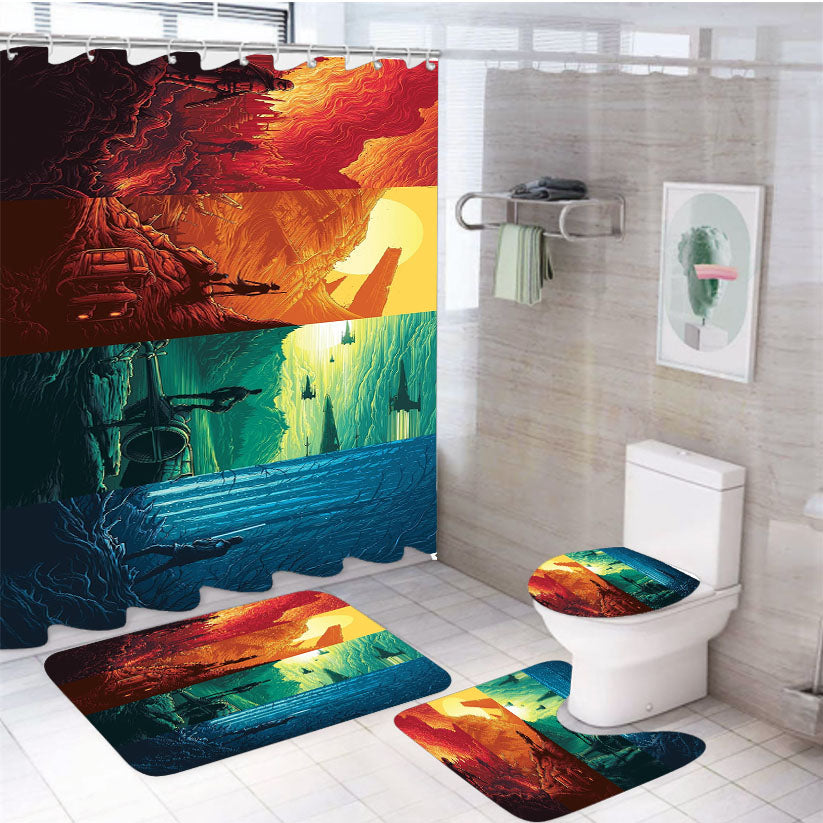 Star Wars Episode Vii The Force Awakens 4Pcs Bathroom Set Shower Curtain