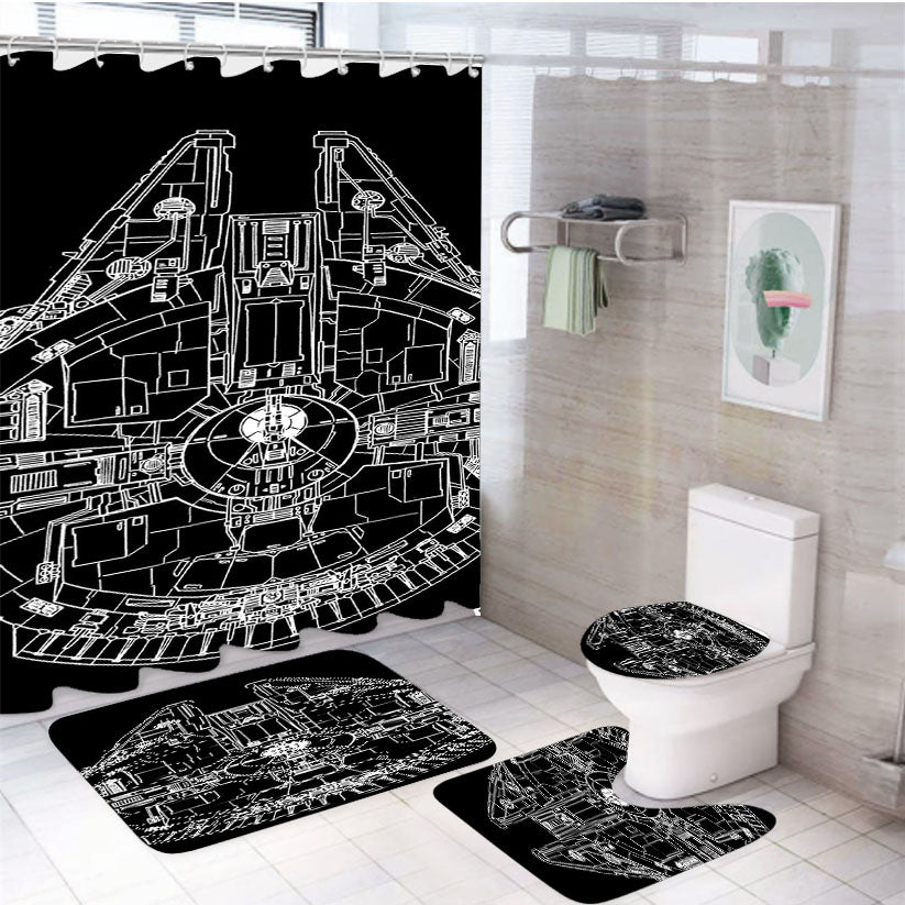 Star Wars Falcon 4Pcs Bathroom Set Shower Curtain
