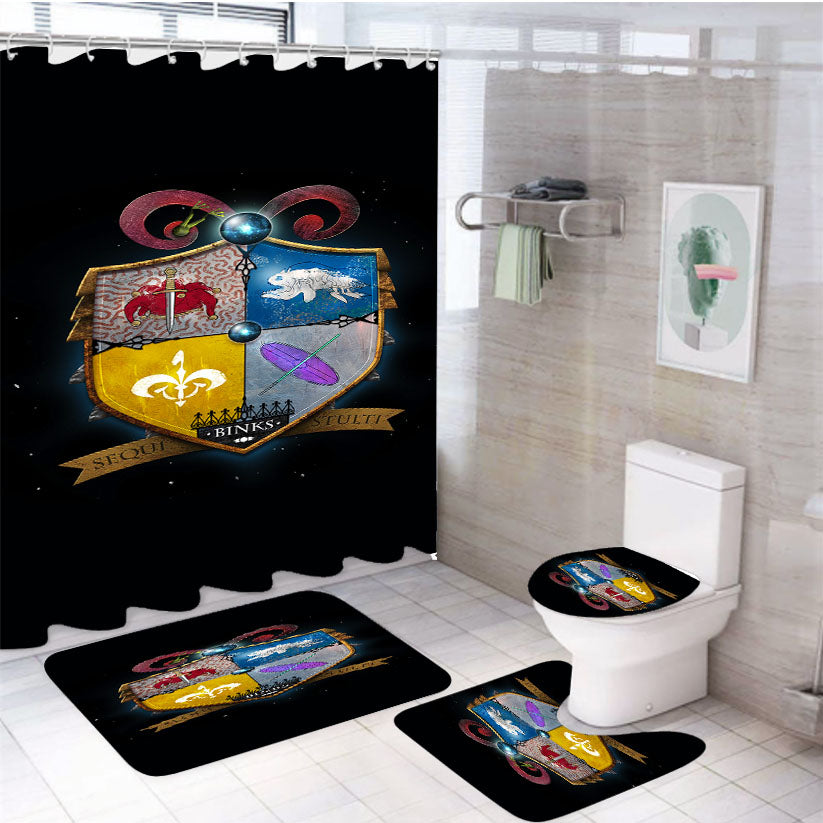 Star Wars Family Crest Binks Follow Fools 4Pcs Bathroom Set Shower Curtain