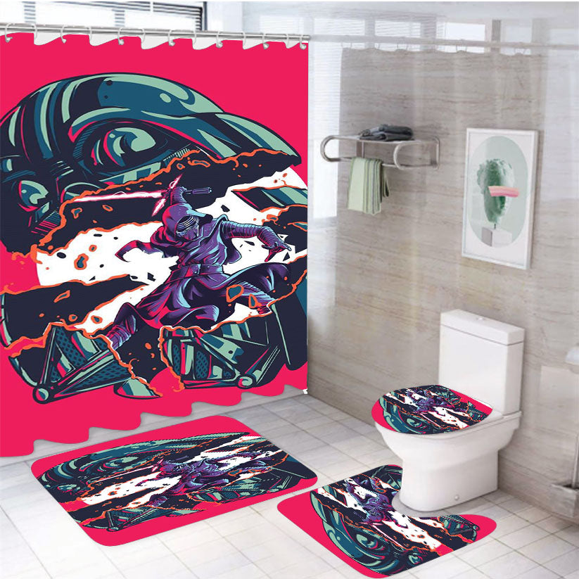 Star Wars Fan Art 4Pcs Bathroom Set Shower Curtain