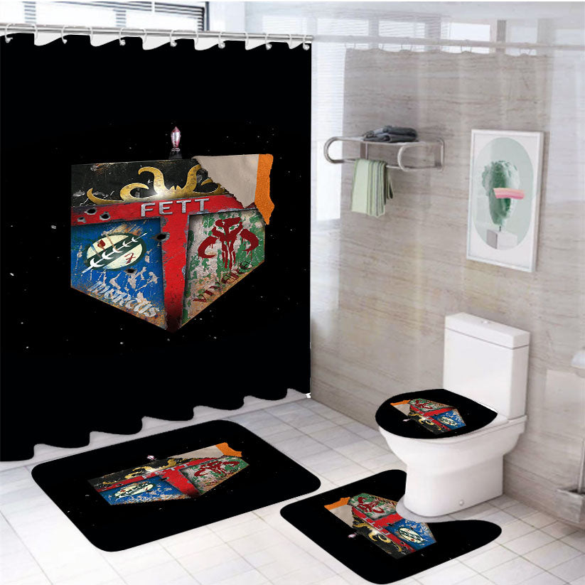 Star Wars Fett Army Family 4Pcs Bathroom Set Shower Curtain