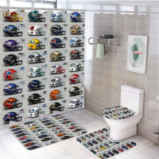 Star Wars Football Nfl Teams 4Pcs Bathroom Set Shower Curtain