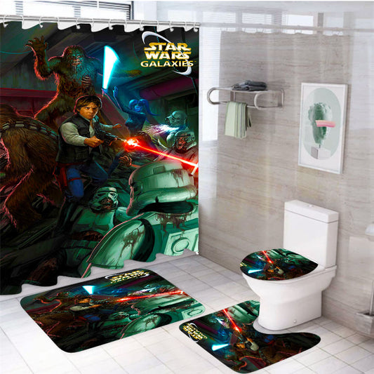 Star Wars Galaxies 4Pcs Bathroom Set Shower Curtain