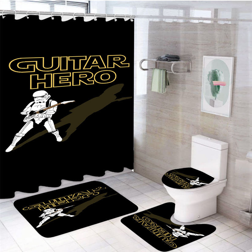 Star Wars Guitar Hero 4Pcs Bathroom Set Shower Curtain