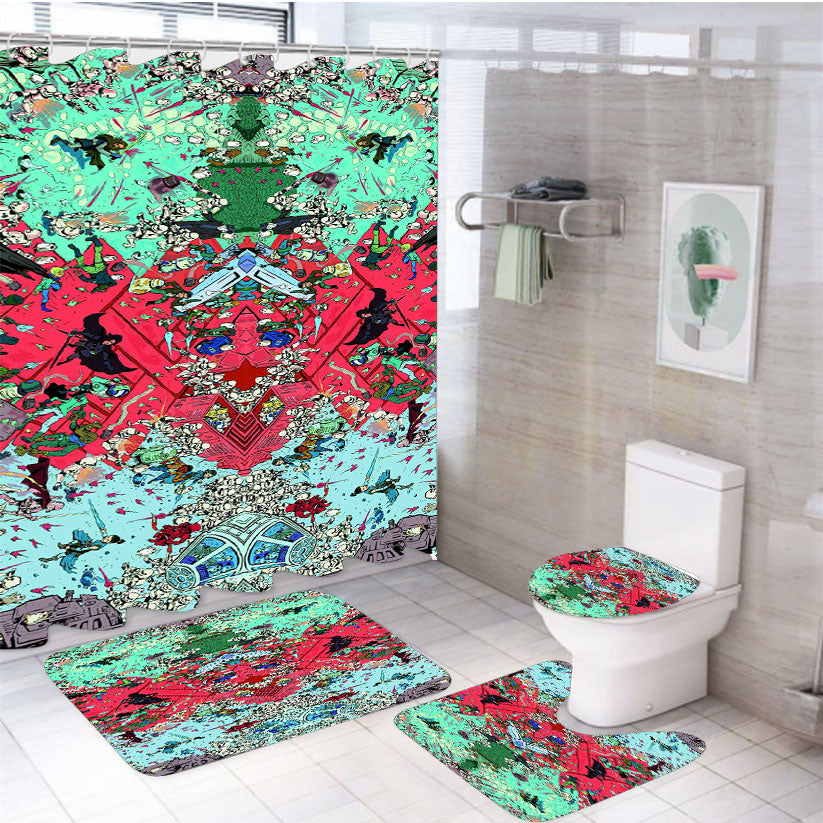 Star Wars Illustration 4Pcs Bathroom Set Shower Curtain