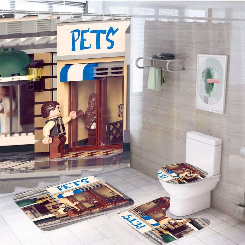 Star Wars Lego 4Pcs Bathroom Set Shower Curtain