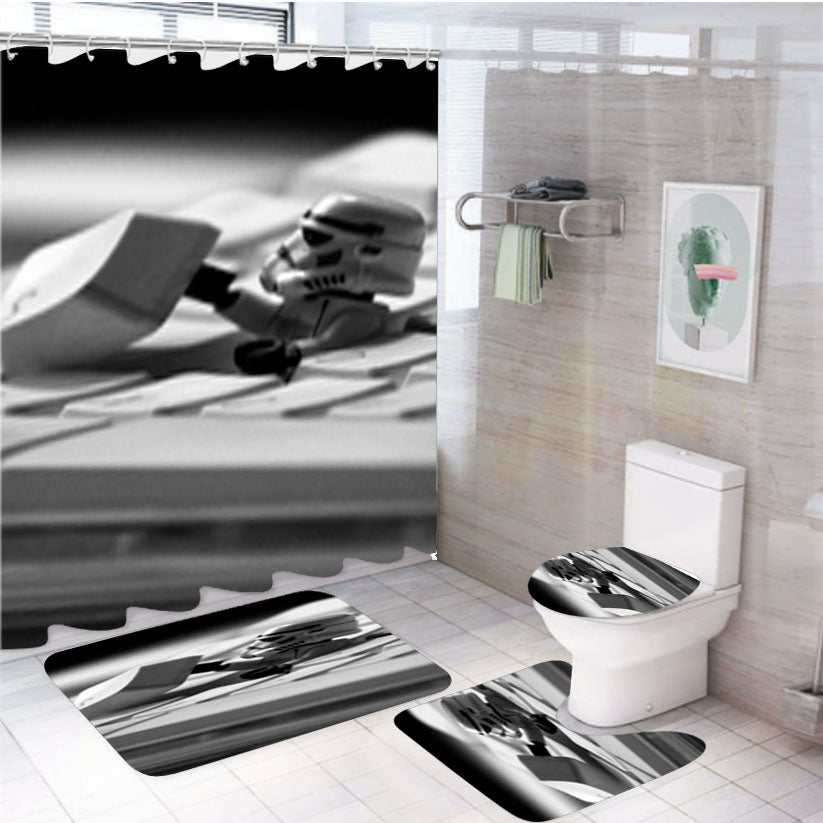 Star Wars Lego On Keyboard 4Pcs Bathroom Set Shower Curtain