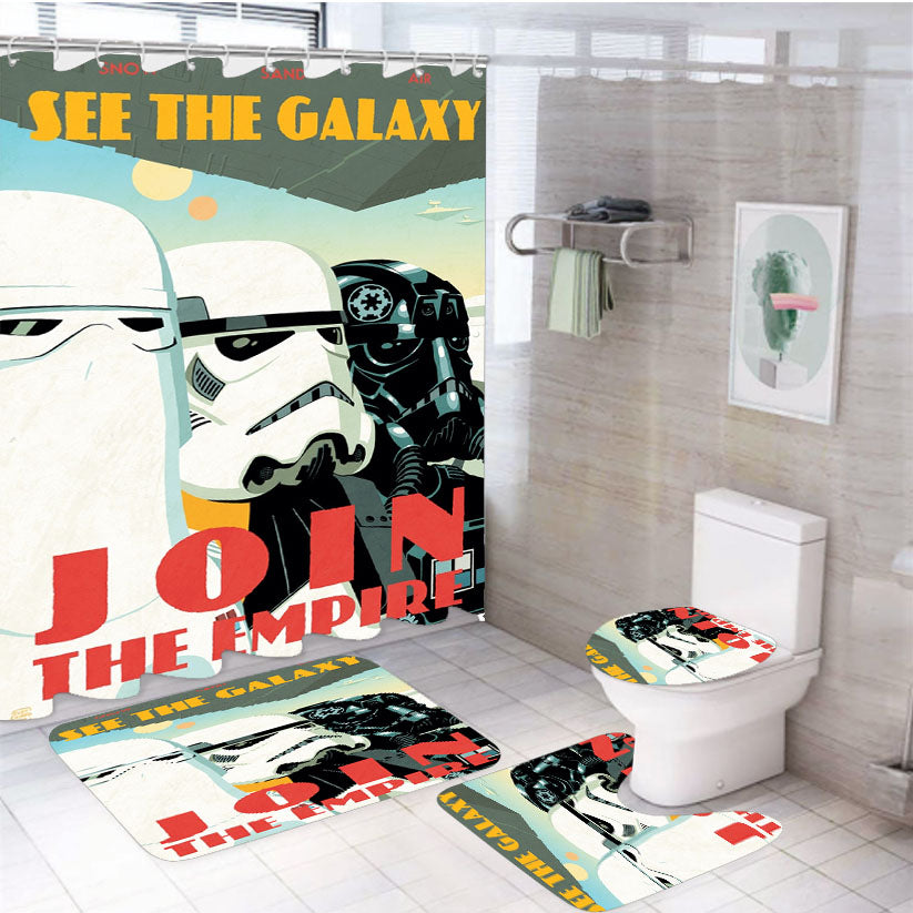 Star Wars Poster 3 4Pcs Bathroom Set Shower Curtain