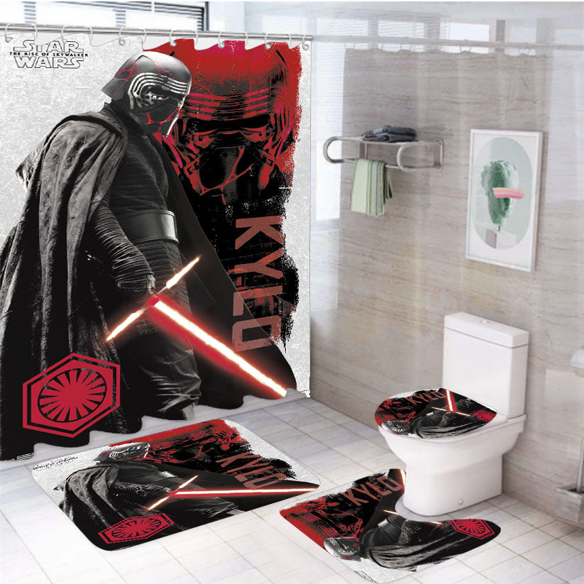 Star Wars Posters Feature The Rise Of Skywalker Kylo Ren 4Pcs Bathroom Set Shower Curtain
