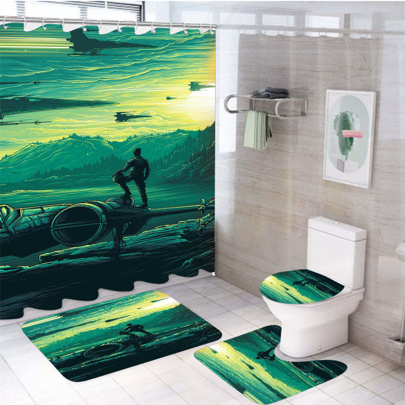 Star Wars Rebellion 4Pcs Bathroom Set Shower Curtain
