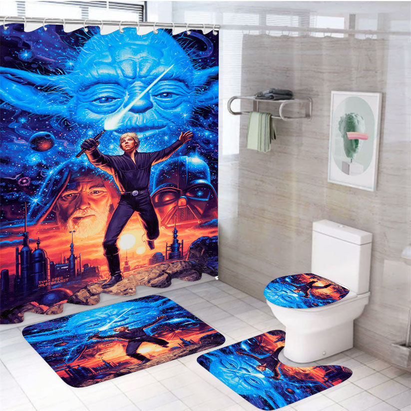 Star Wars Series 3 Art 4Pcs Bathroom Set Shower Curtain