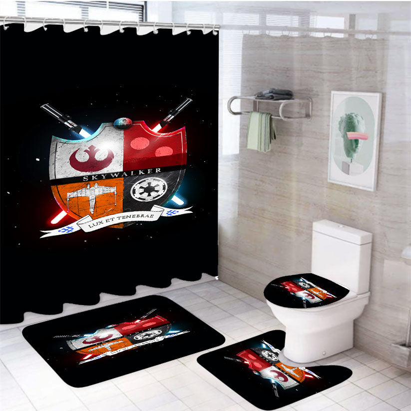 Star Wars Skywalker Family 4Pcs Bathroom Set Shower Curtain