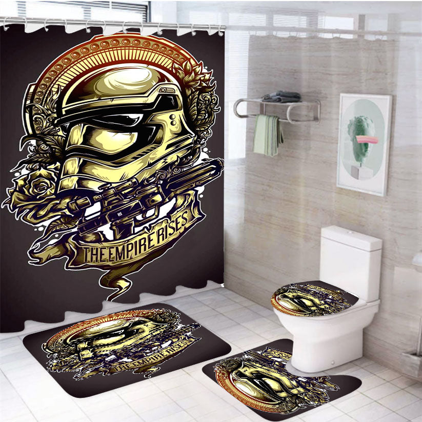 Star Wars Stormtrooper Helmet 4Pcs Bathroom Set Shower Curtain