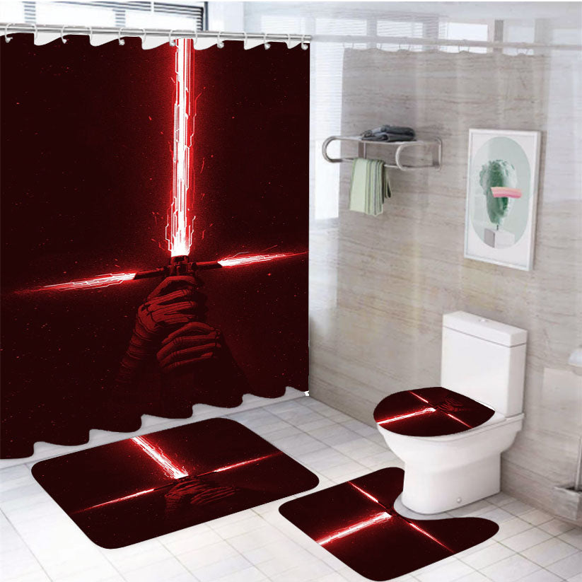 Star Wars The Last Jedi Wallpaper 4Pcs Bathroom Set Shower Curtain