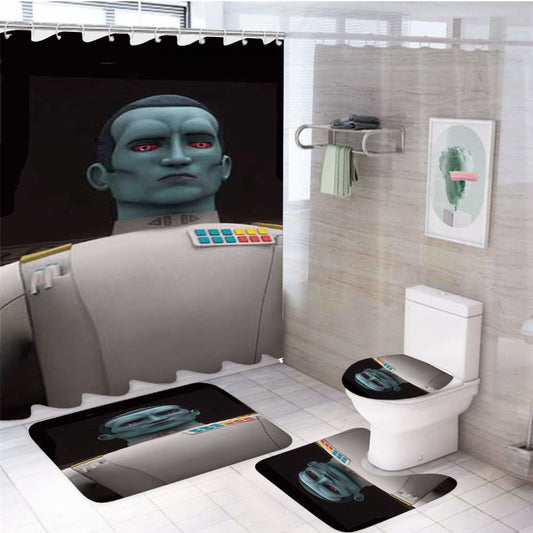 Star Wars Thrawn Grey 4Pcs Bathroom Set Shower Curtain