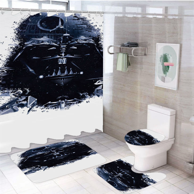 Start Wars Disney Face Cover 4Pcs Bathroom Set Shower Curtain