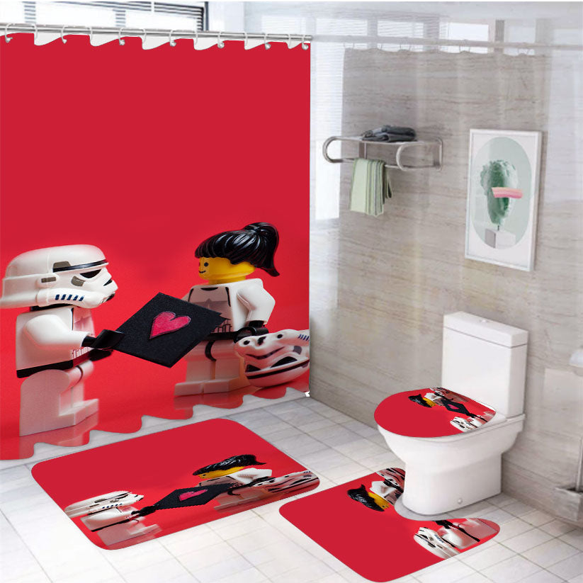 Start Wars Disney Lego 4Pcs Bathroom Set Shower Curtain