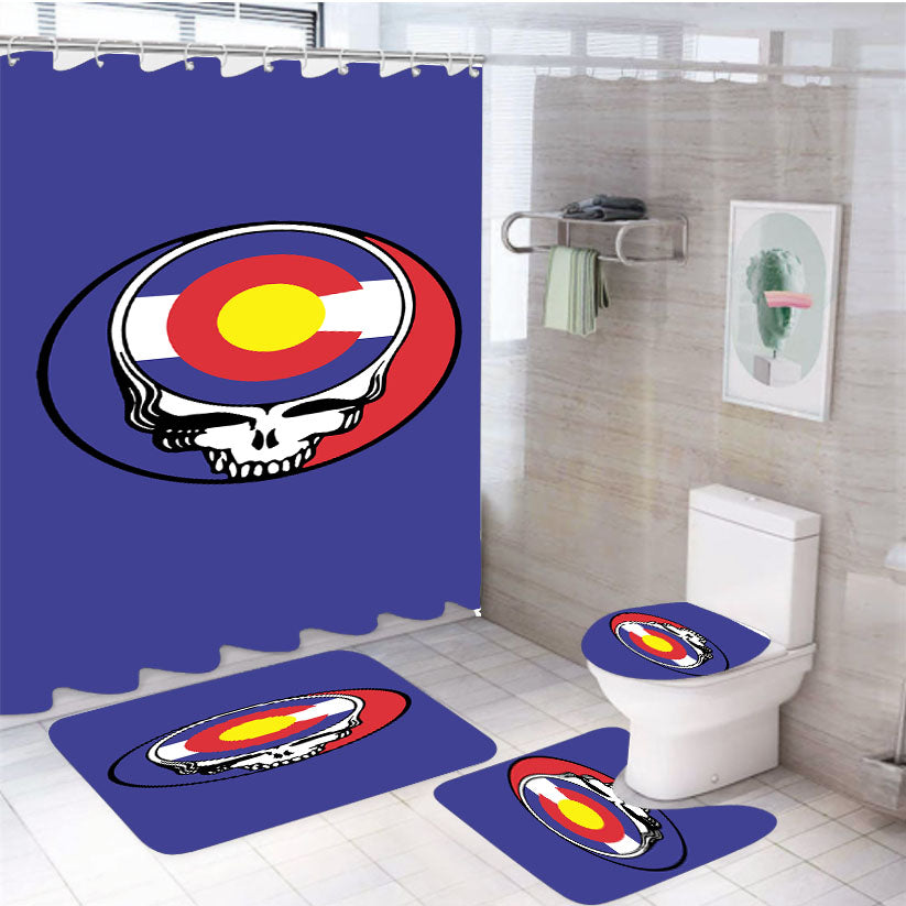 Steal Your State Colorado State Flag Grateful Dead 4Pcs Bathroom Set Shower Curtain