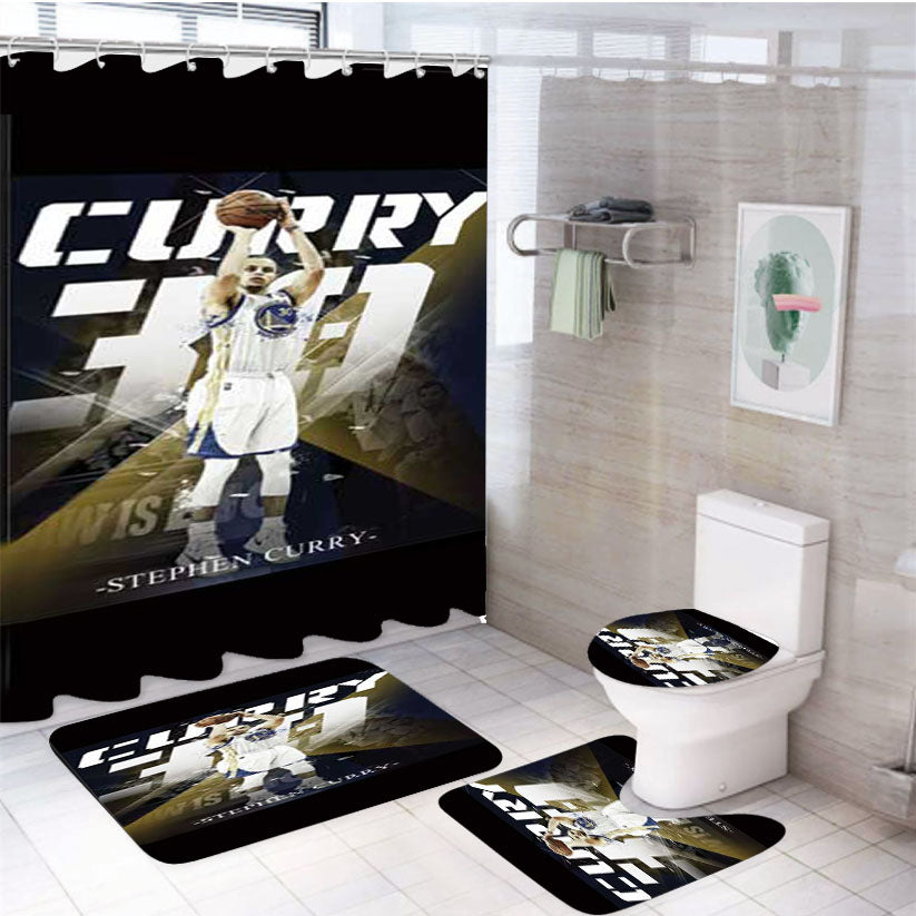 Stephen Curry Big 30 4Pcs Bathroom Set Shower Curtain