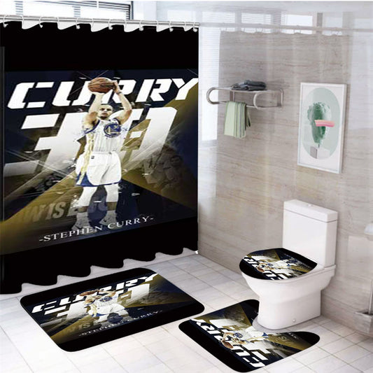 Stephen Curry Big 30 4Pcs Bathroom Set Shower Curtain