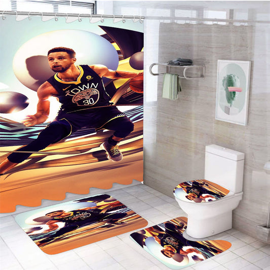 Stephen Curry Dunk Basketball Player 4Pcs Bathroom Set Shower Curtain