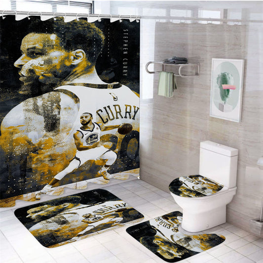 Stephen Curry Nba 4Pcs Bathroom Set Shower Curtain