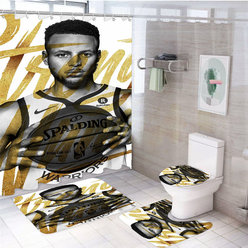 Stephen Curry Nba Player 4Pcs Bathroom Set Shower Curtain